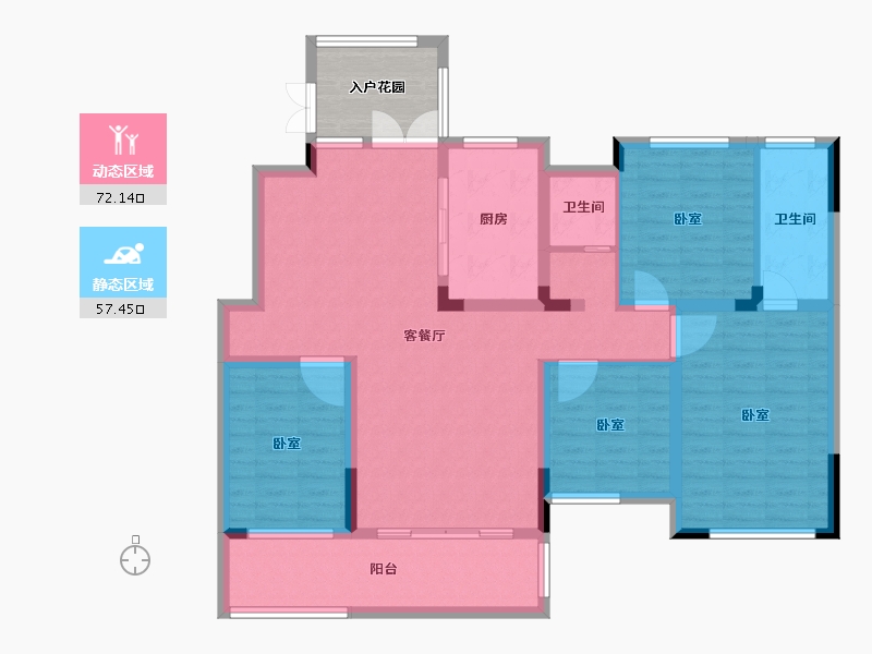 湖南省-长沙市-长房·宁都公馆-122.30-户型库-动静分区