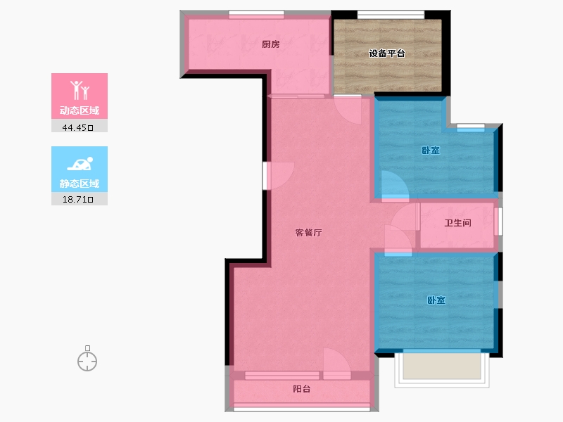 宁夏回族自治区-银川市-金宇·凤徕湾-61.74-户型库-动静分区