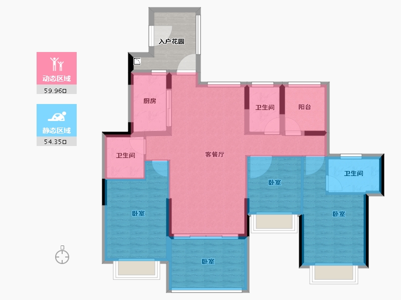 广东省-深圳市-金裕星河丹堤-110.05-户型库-动静分区