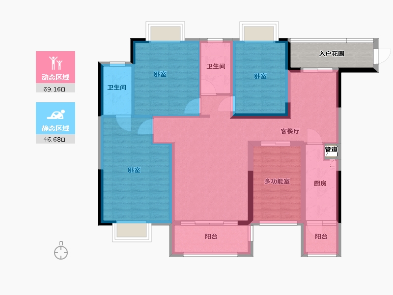 广东省-清远市-东方明珠·阳光橙-108.91-户型库-动静分区