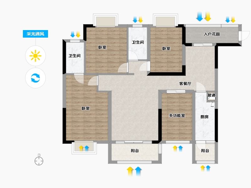 广东省-清远市-东方明珠·阳光橙-108.91-户型库-采光通风