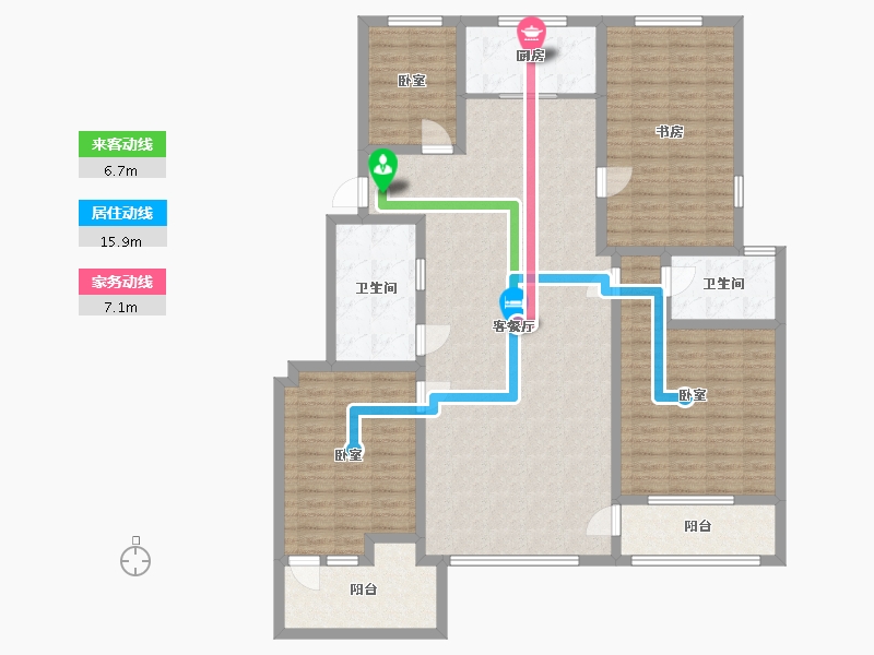 山东省-淄博市-金鼎东柳湾-145.74-户型库-动静线