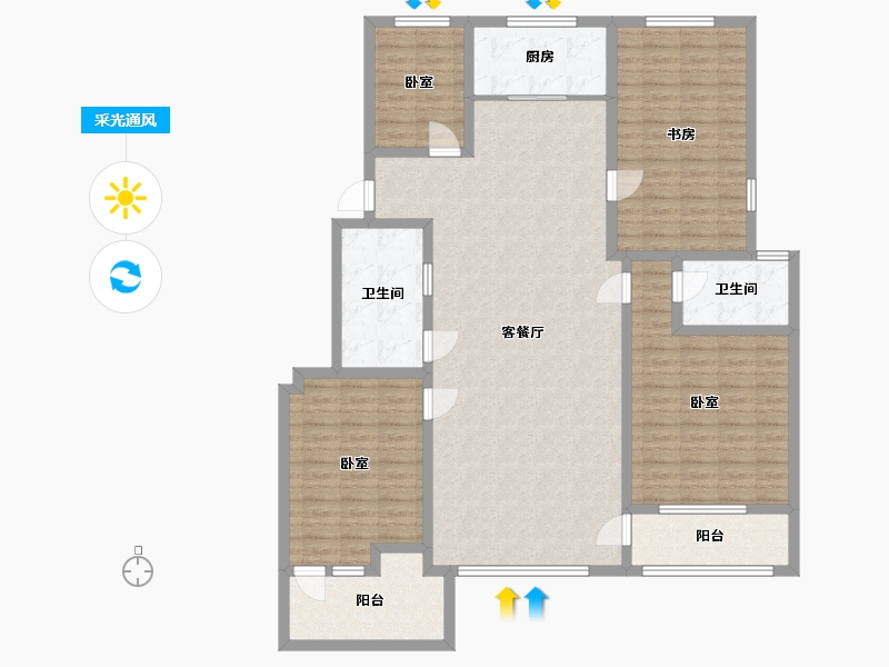 山东省-淄博市-金鼎东柳湾-145.74-户型库-采光通风