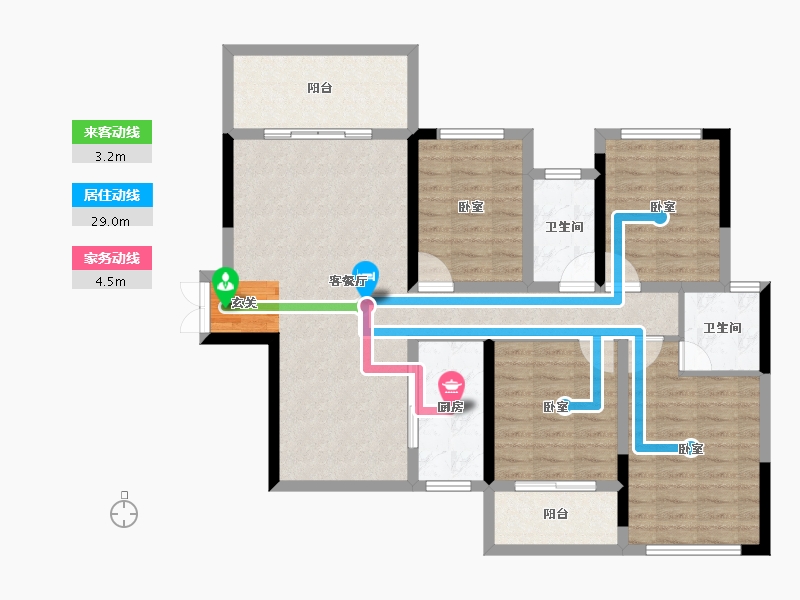 湖南省-衡阳市-鸿运府-104.40-户型库-动静线