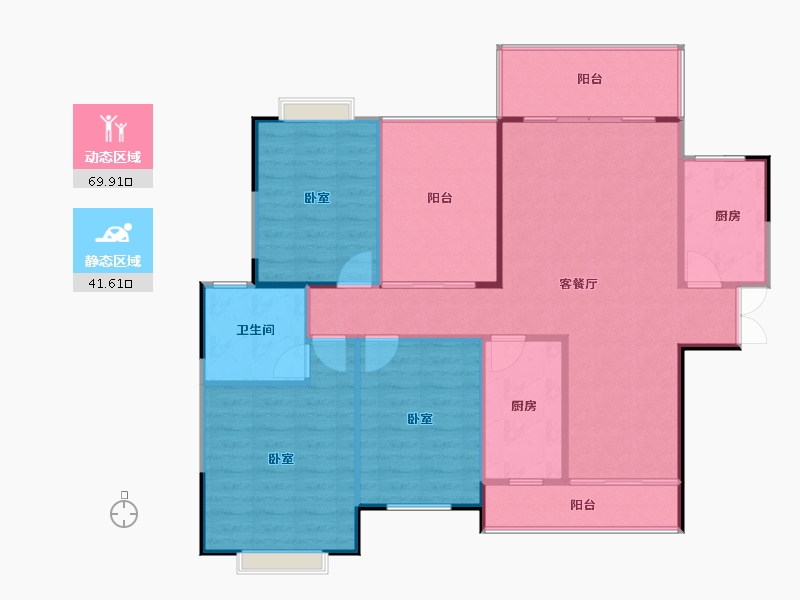 湖南省-娄底市-五江珑悦-104.62-户型库-动静分区