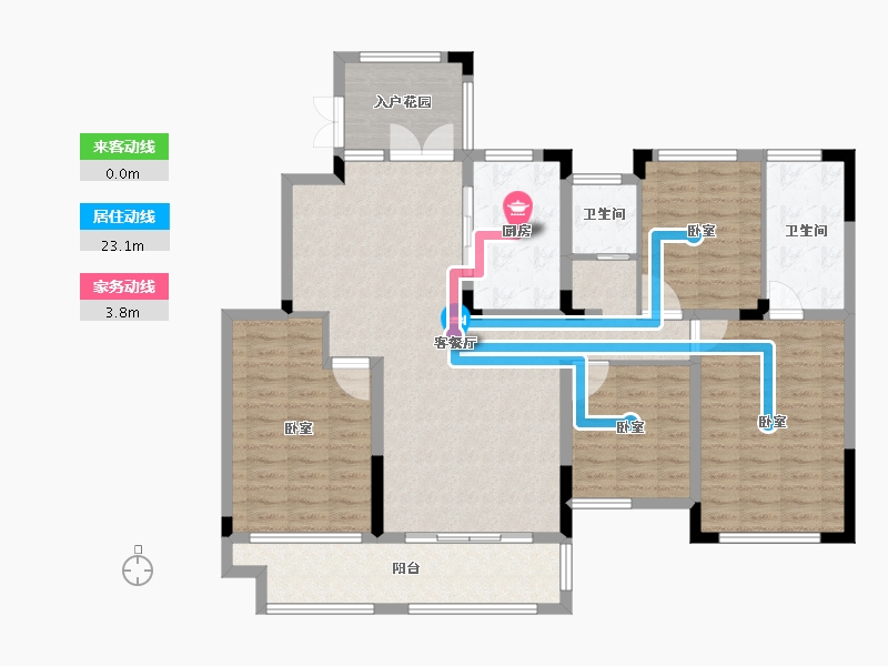 湖南省-长沙市-长房·宁都公馆-124.82-户型库-动静线