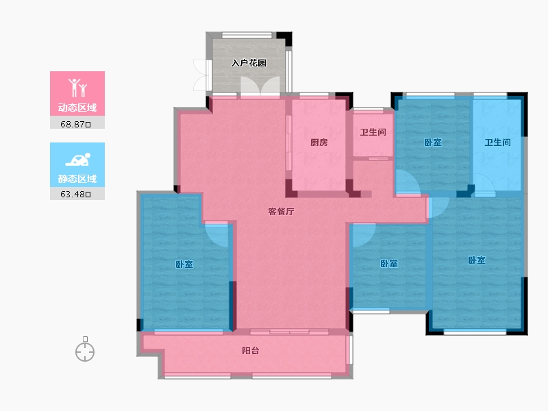 湖南省-长沙市-长房·宁都公馆-124.82-户型库-动静分区