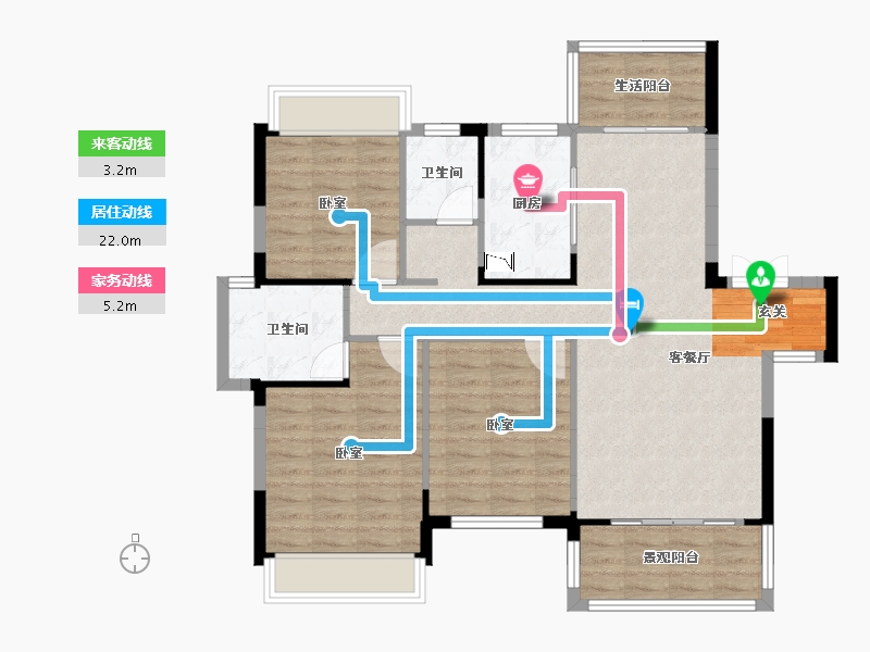 湖南省-怀化市-中伟·国际公馆-98.98-户型库-动静线