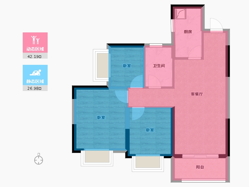 广东省-惠州市-恒大悦龙台-61.12-户型库-动静分区