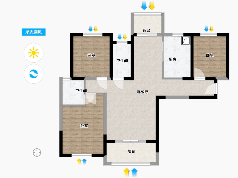 湖南省-长沙市-善化国际-101.01-户型库-采光通风