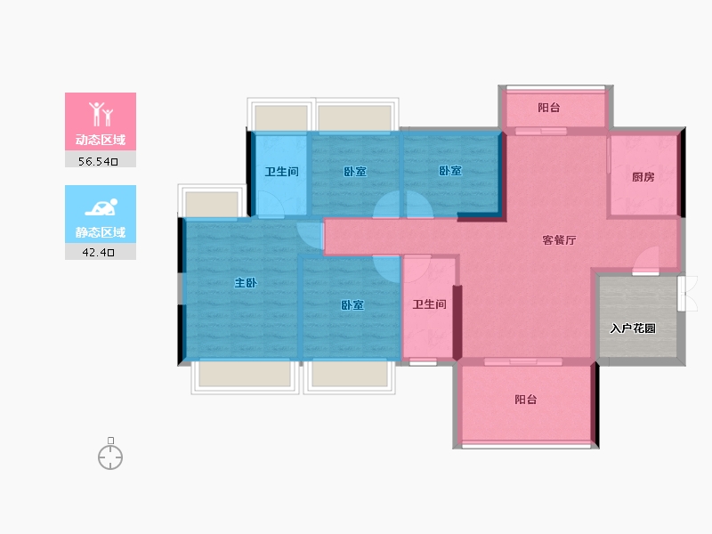 广东省-佛山市-恒福容悦园-94.23-户型库-动静分区