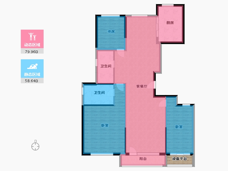 宁夏回族自治区-银川市-金宇·凤徕湾-129.47-户型库-动静分区