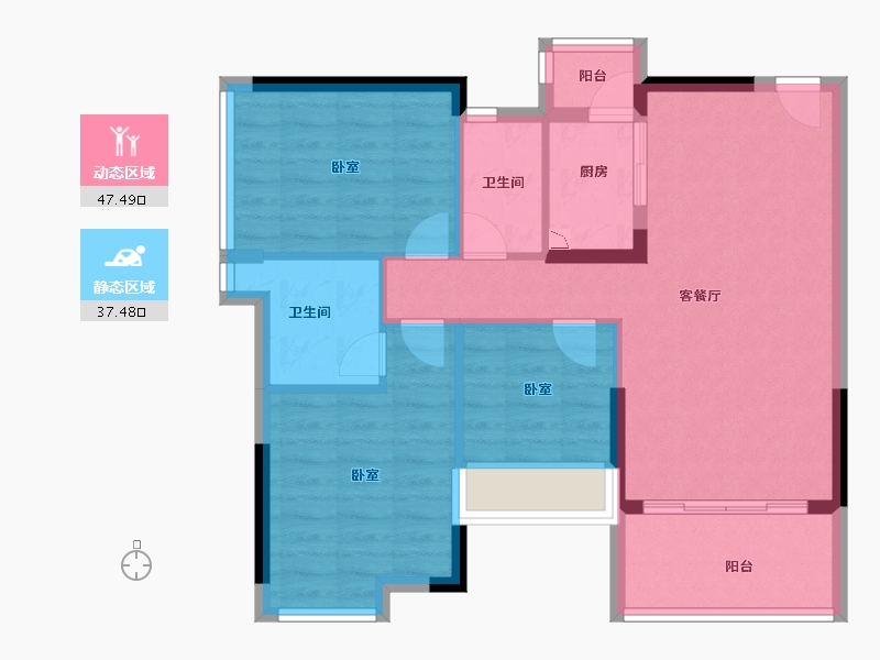 广东省-广州市-星力时代豪庭-76.00-户型库-动静分区