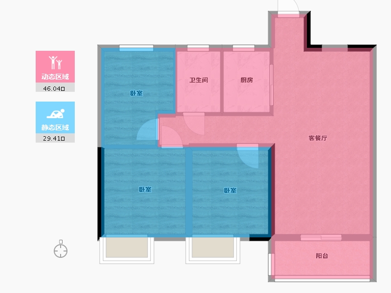 湖北省-武汉市-城市之星-67.11-户型库-动静分区