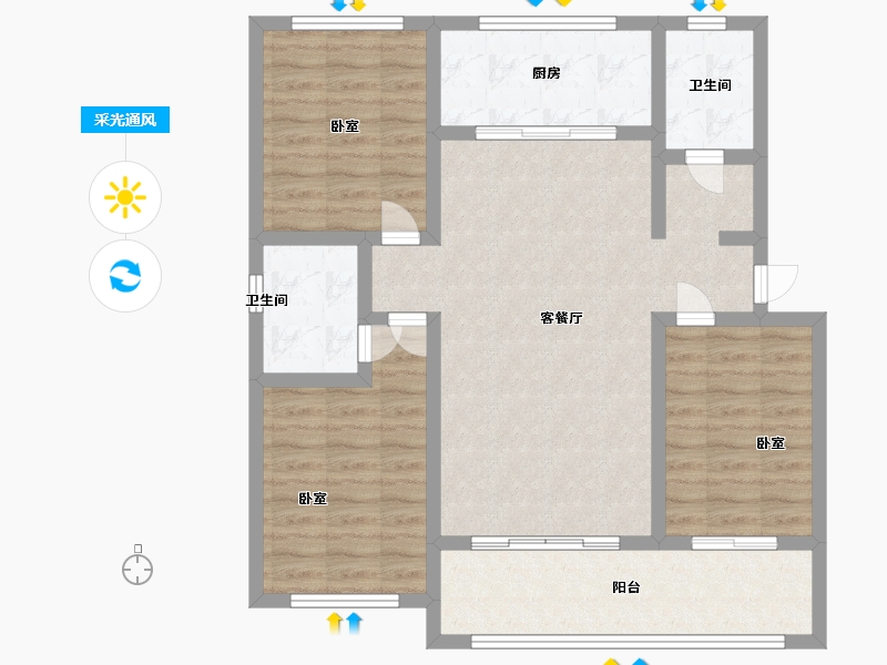 山东省-聊城市-正泰·花千树-89.99-户型库-采光通风