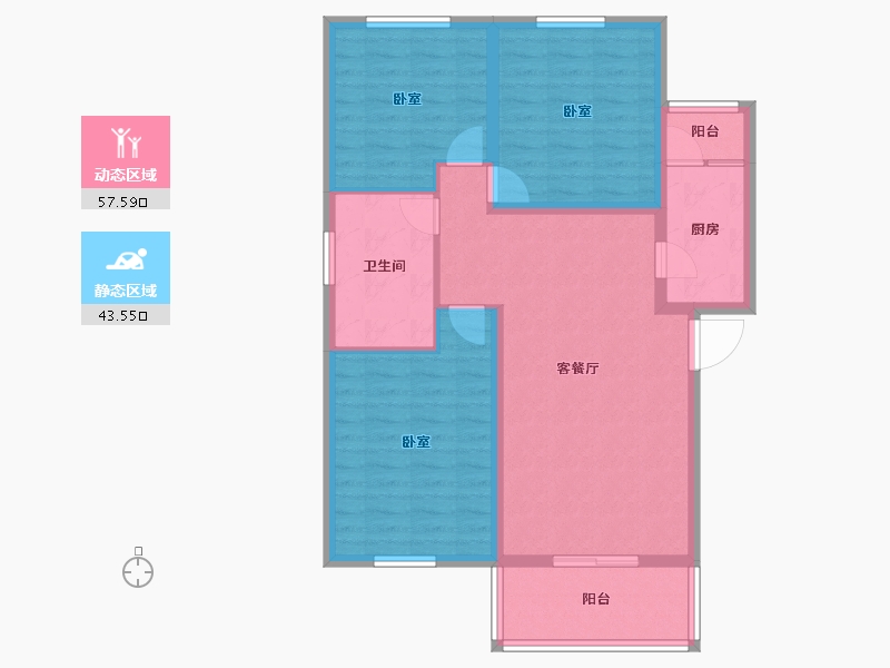 湖北省-孝感市-丹阳古镇-90.73-户型库-动静分区