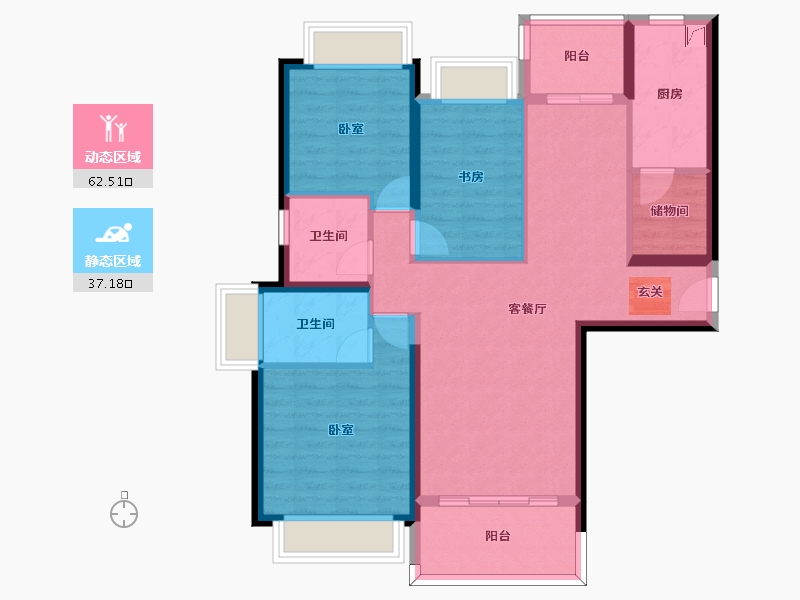 广东省-惠州市-合生上观国际-88.45-户型库-动静分区