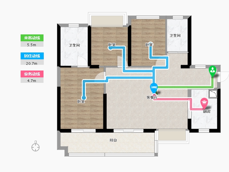 广东省-深圳市-碧桂园十里银滩维港湾-93.04-户型库-动静线