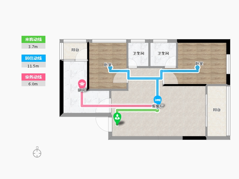 广东省-深圳市-满京华·云晓公馆-64.87-户型库-动静线