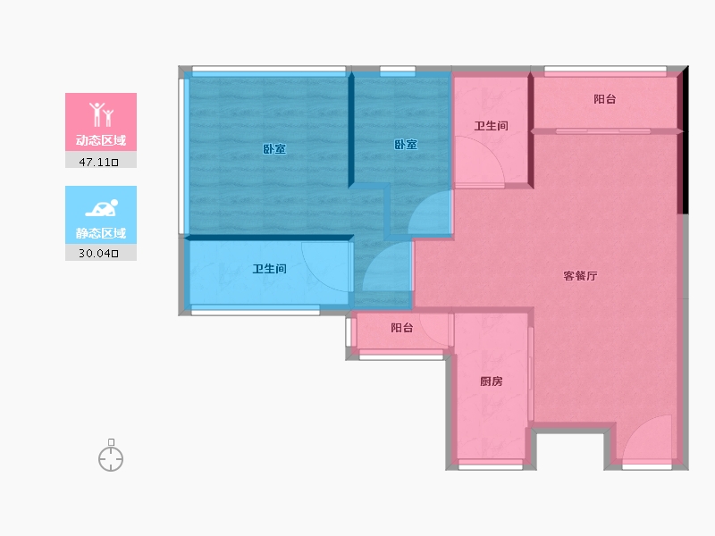 广东省-深圳市-满京华·云晓公馆-70.01-户型库-动静分区