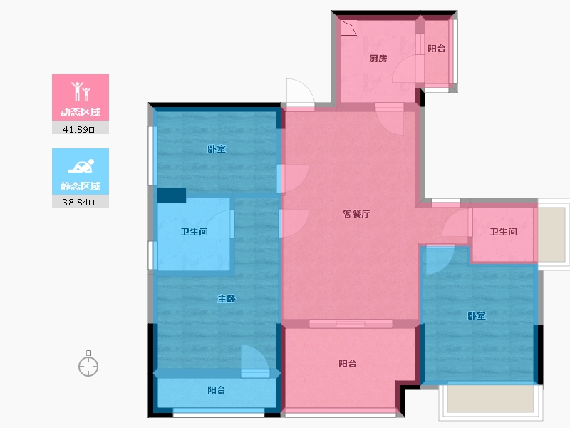 广东省-深圳市-宝昌利御景御峰公馆-71.00-户型库-动静分区