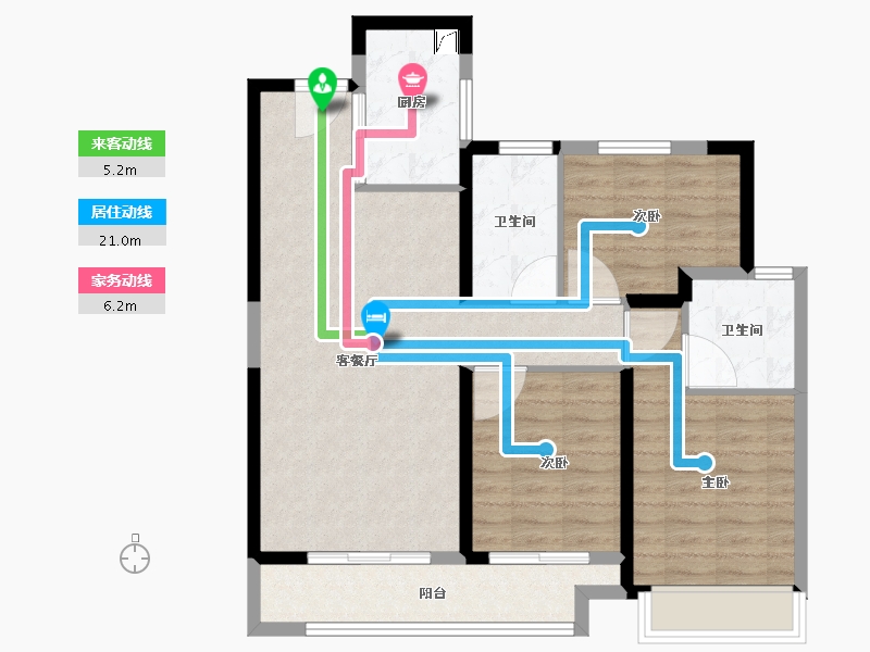 湖南省-长沙市-环球融创会展上东区-86.01-户型库-动静线