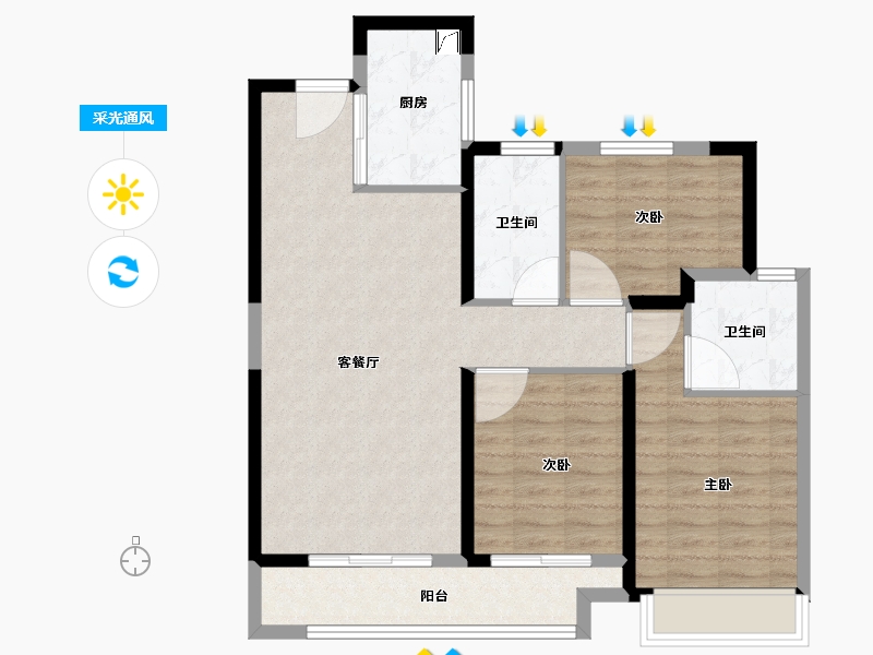 湖南省-长沙市-环球融创会展上东区-86.01-户型库-采光通风