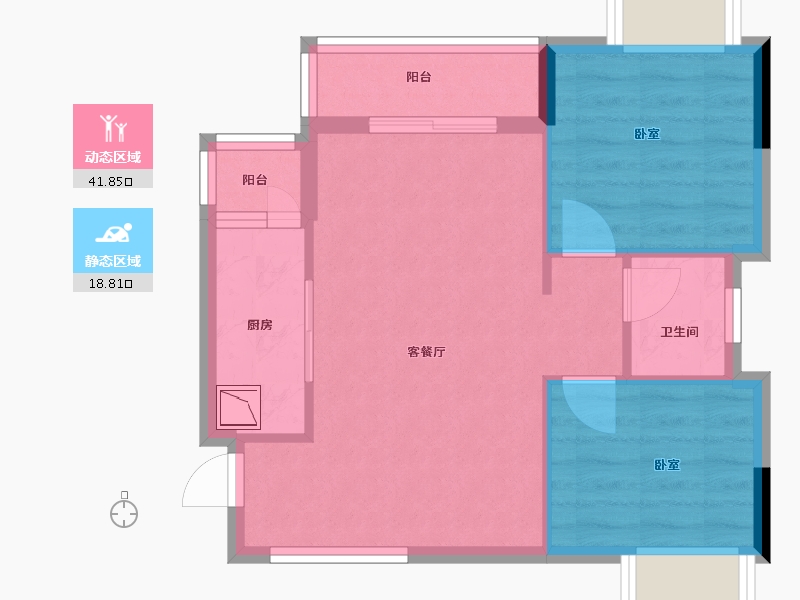 广东省-广州市-嘉美小镇-53.99-户型库-动静分区