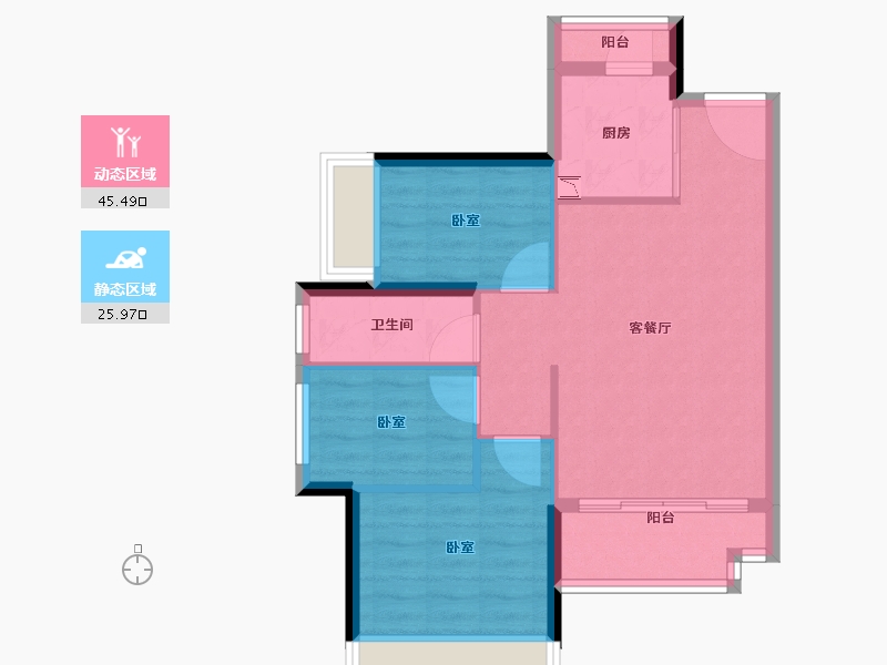 广东省-深圳市-中粮凤凰里-64.00-户型库-动静分区