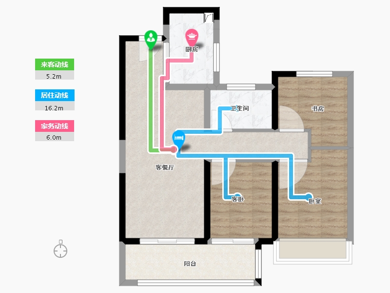 湖南省-长沙市-环球融创会展上东区-76.00-户型库-动静线