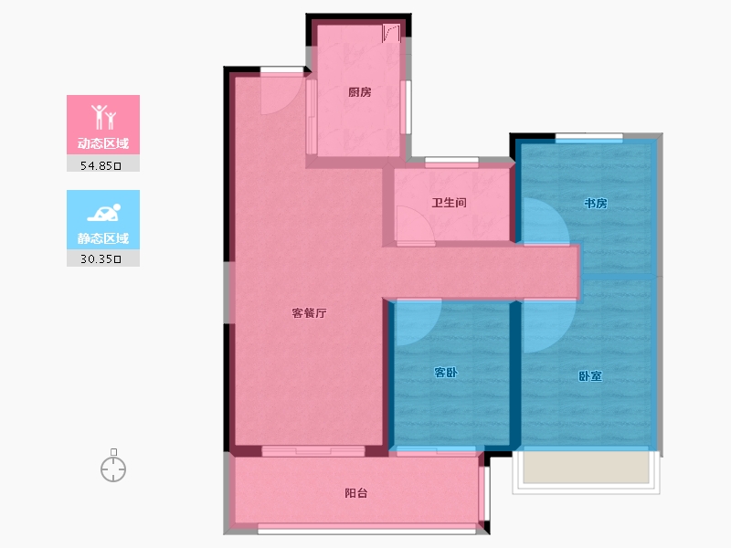 湖南省-长沙市-环球融创会展上东区-76.00-户型库-动静分区