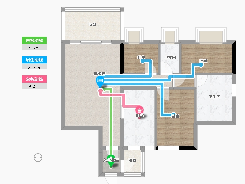 广东省-广州市-顺德时代倾城-71.24-户型库-动静线