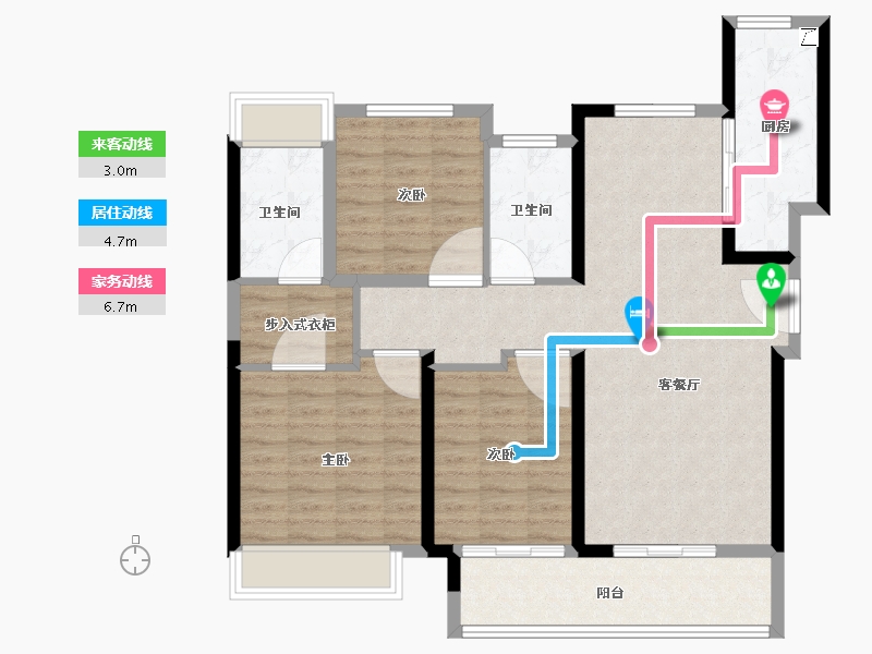 湖南省-长沙市-环球融创会展上东区-99.00-户型库-动静线