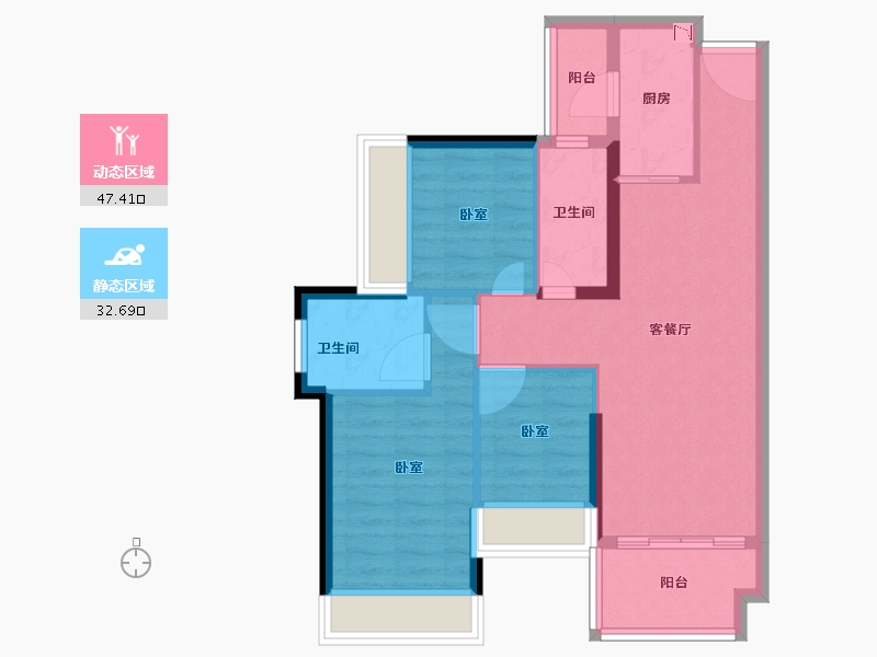 广东省-深圳市-中粮凤凰里-71.00-户型库-动静分区