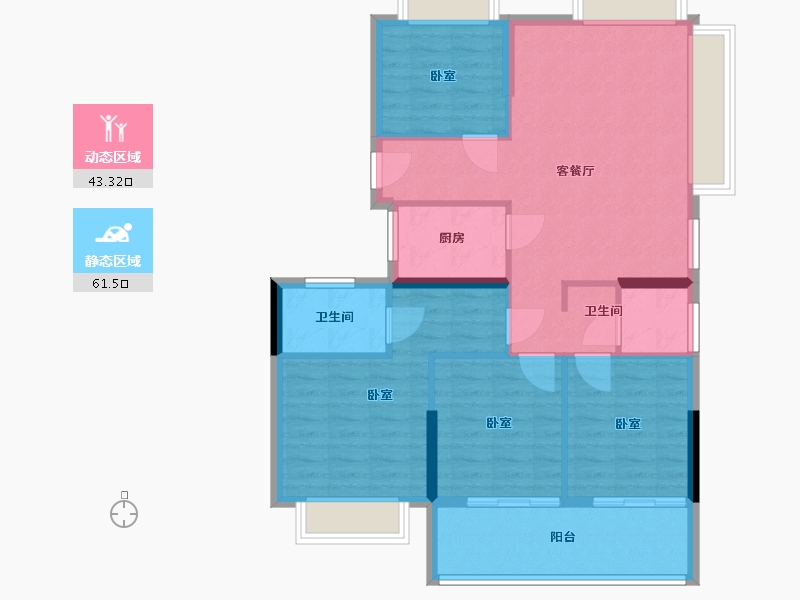 福建省-福州市-恒荣九洲悦城-94.68-户型库-动静分区