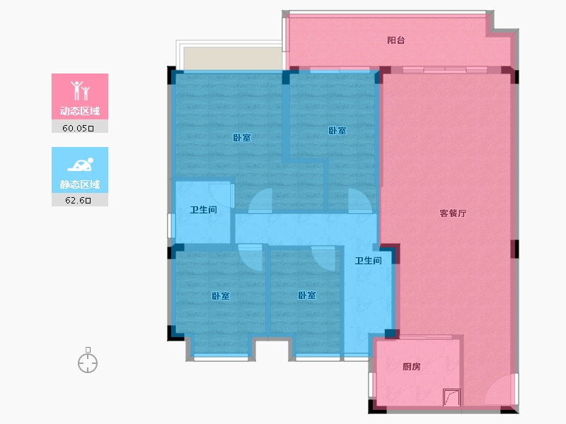 湖南省-娄底市-碧桂园娄星府-110.34-户型库-动静分区