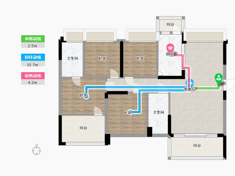 广东省-深圳市-宝昌利御景御峰公馆-102.19-户型库-动静线