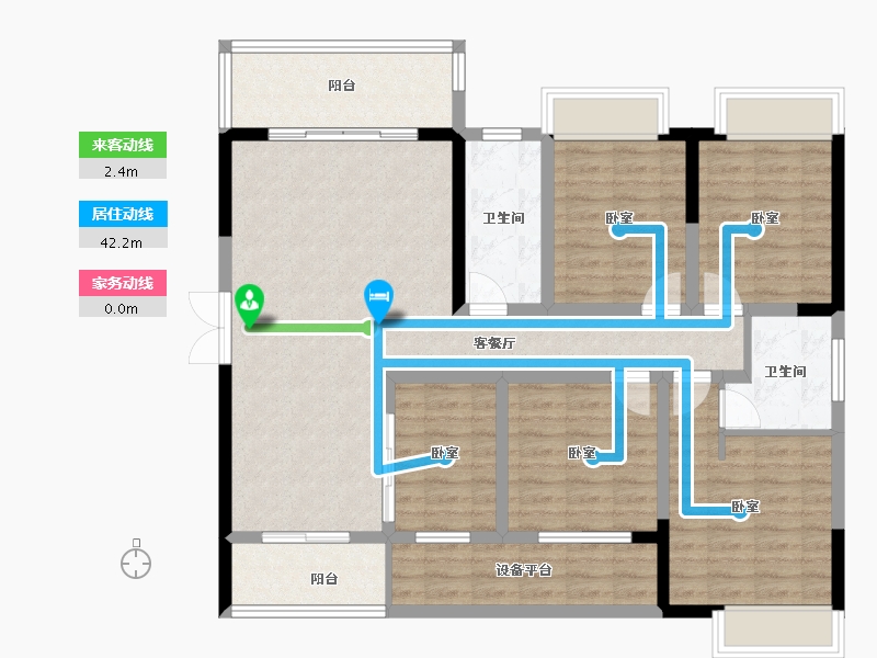 湖南省-娄底市-东城·幸福里-116.87-户型库-动静线