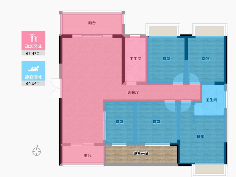 湖南省-娄底市-东城·幸福里-116.87-户型库-动静分区