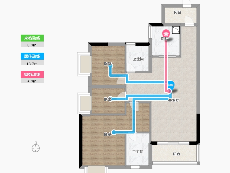 广东省-广州市-顺德时代倾城-76.00-户型库-动静线