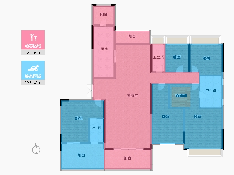 湖北省-孝感市-碧桂园新城华府-226.34-户型库-动静分区