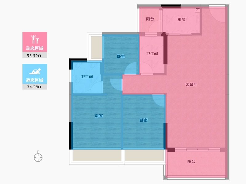 广东省-阳江市-国鼎·中央公园-80.95-户型库-动静分区