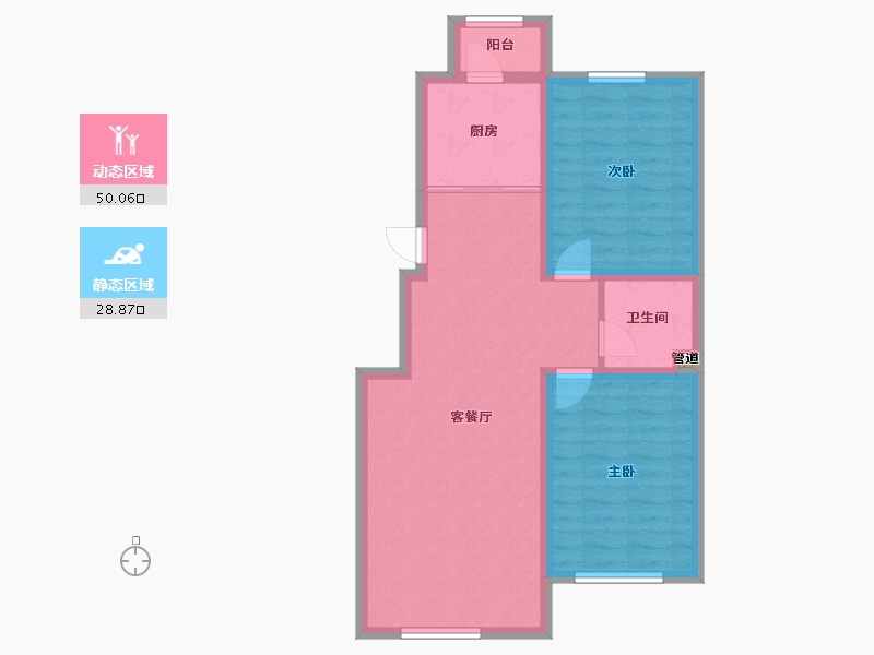 吉林省-长春市-潭泽东南明珠-70.82-户型库-动静分区