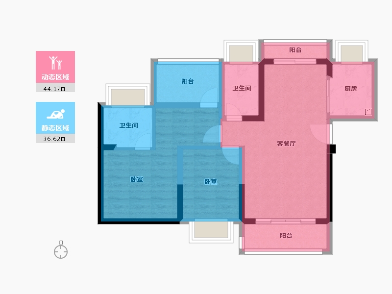 广东省-惠州市-颐安天朗名庭-71.00-户型库-动静分区