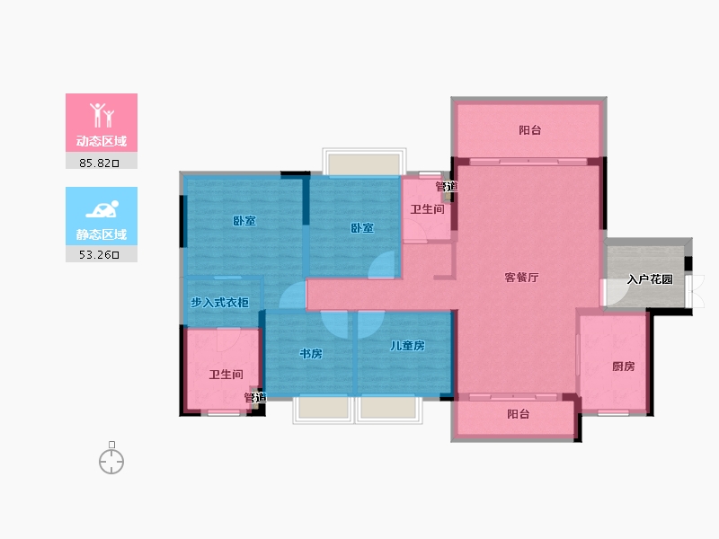 广东省-韶关市-沙湖天上虹-133.10-户型库-动静分区