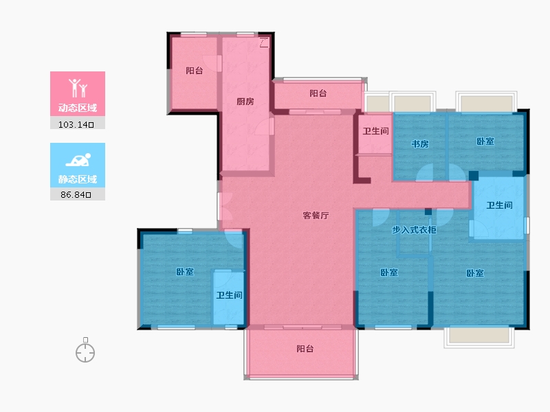 湖南省-娄底市-碧桂园娄星府-170.74-户型库-动静分区