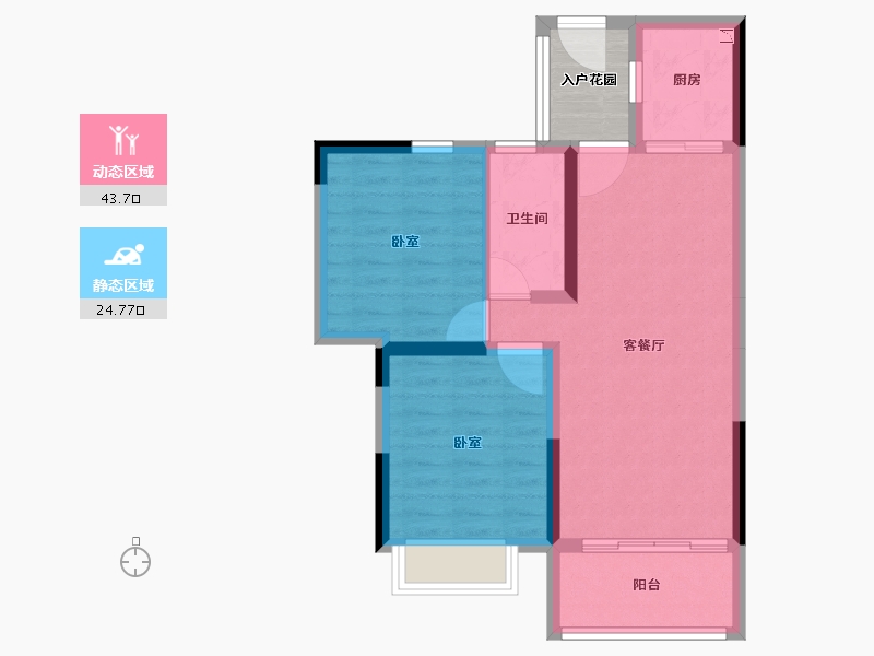 广东省-广州市-中海联同福睿府-64.70-户型库-动静分区