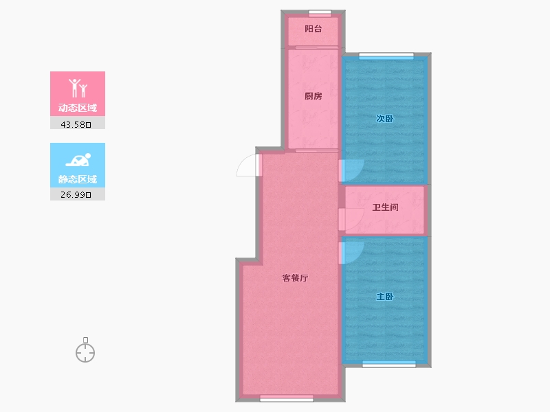 吉林省-长春市-潭泽东南明珠-63.34-户型库-动静分区