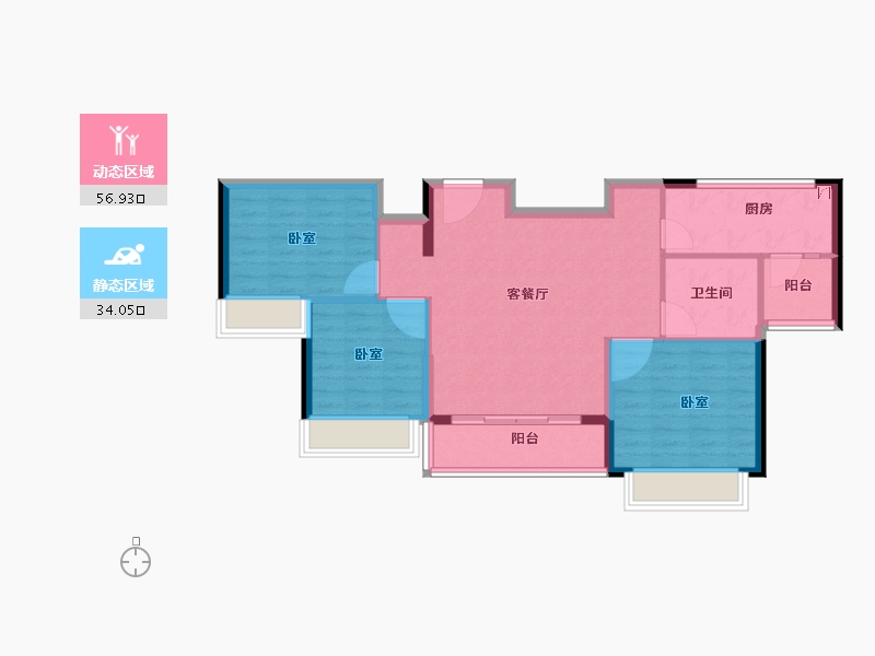 广东省-东莞市-恒大翡翠华庭-82.00-户型库-动静分区