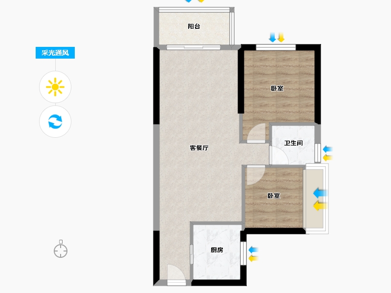 广东省-广州市-星力时代豪庭-58.90-户型库-采光通风